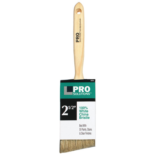 2-1/2" Pro Solutions 23225 White China Bristle Paint Brush Angle Sash, Standard Handle