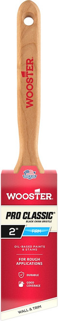 Wooster Z1293 2" Pro Classic Black China Firm Bristle Angle Sash Paint Brush