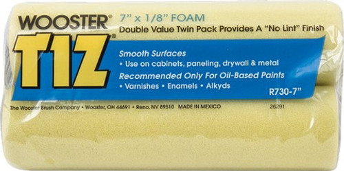 Wooster R730 7" x 1/8" Nap Tiz Foam Roller Cover (2pk)