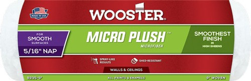 Wooster R235 9" x 5/16" Nap Micro Plush Roller Cover