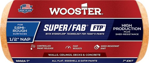 Wooster RR924 7" x 1/2" Nap Super/Fab FTP Roller Cover
