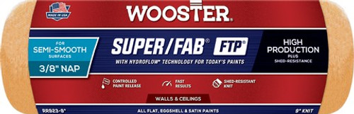 Wooster RR923 9" x 3/8" Nap Super/Fab FTP Roller Cover