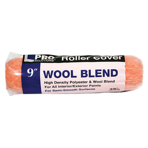 9" x 3/8" Nap Pro Solutions 32038 Wool/Poly Blend Roller Cover