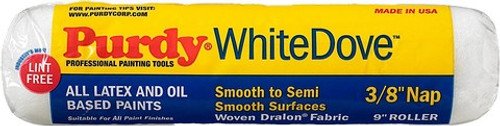 Purdy 144670092 9" x 3/8" Nap Woven Dralon Fabric White Dove Roller Cover