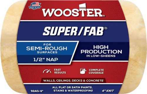 Wooster R240 4" x 1/2" Nap Super/Fab Roller Cover