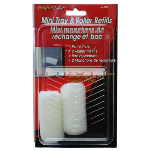 3" Linzer A 8202 Red Project Select Mini Tray Roller Cover Refill, 2-Pack