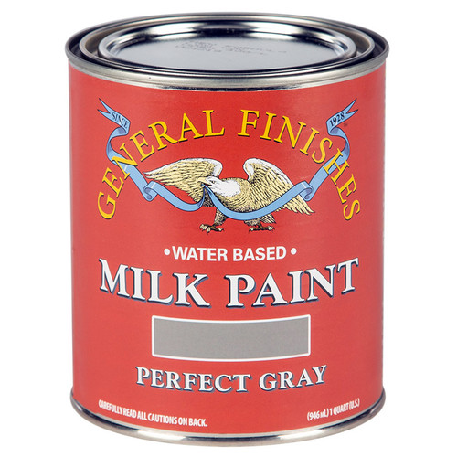 1 Qt General Finishes QPGY Perfect Gray Milk Paint Interior/Exterior Paint, Flat