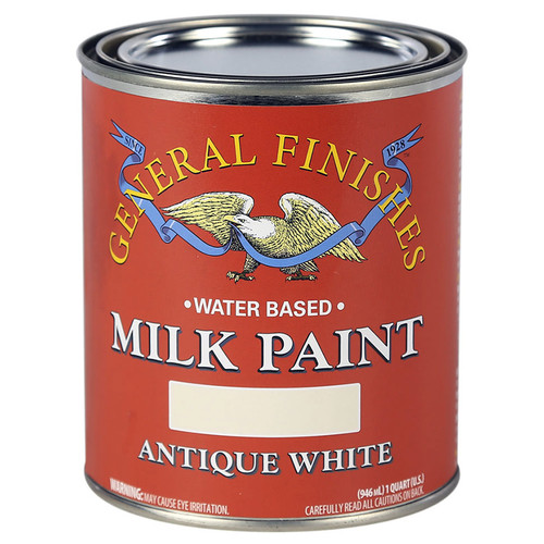 1 Qt General Finishes QAW Antique White Milk Paint Interior / Exterior Paint, Satin
