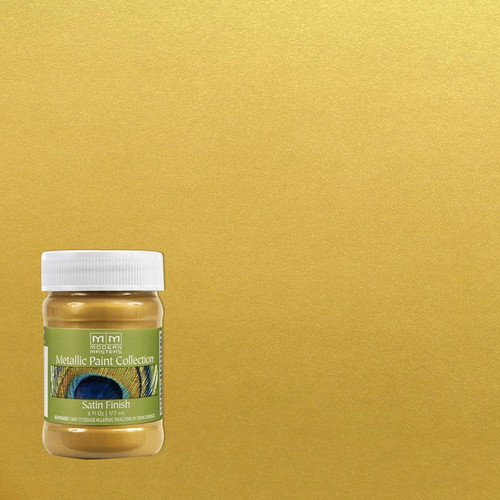 6 Oz Modern Masters ME701 Rich Gold Metallic Paint Collection, Satin Water-Based Decorative Metallic Paint