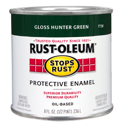 1/2 Pt Rust-Oleum 7738730 Hunter Green Stops Rust Protective Enamel