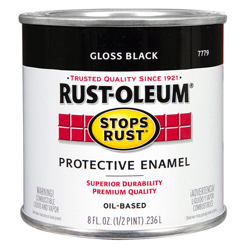 1/2 Pt Rust-Oleum 7779730 Black Stops Rust Protective Enamel