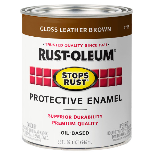 1 Qt Rust-Oleum 7775502 Leather Brown Stops Rust Protective Enamel
