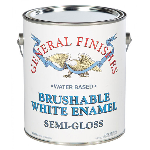 1 Gal General Finishes GESG Brushable White Enamel Water-Based Coating, Semi-Gloss