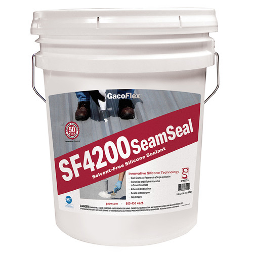 5 Gal Gaco SF4200-5 White GacoFlex SeamSeal Solvent-Free Silicone Sealant