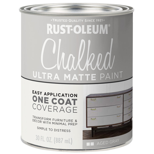 1 Qt Rust-Oleum 285143 Aged Gray Chalked Ultra Matte Paint