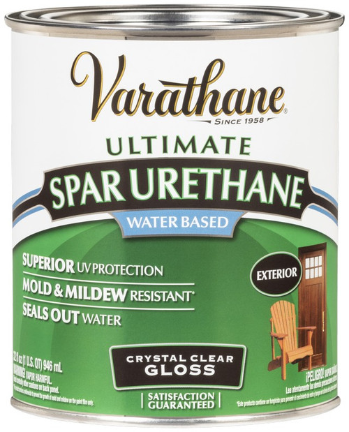 1 Qt Rust-Oleum 250041 Clear Varathane Water-Based Exterior Ultimate Spar Urethane, Gloss