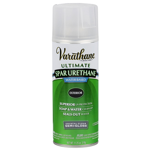 11.25 Oz Rust-Oleum 250181 Clear Varathane Water-Based Exterior Ultimate Spar Urethane Spray, Semi-Gloss - Case of 6