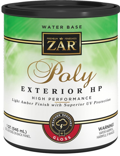 1 Qt UGL 32612 Light Amber Zar, Polyurethane Water-Based Exterior Polyurethane, Gloss