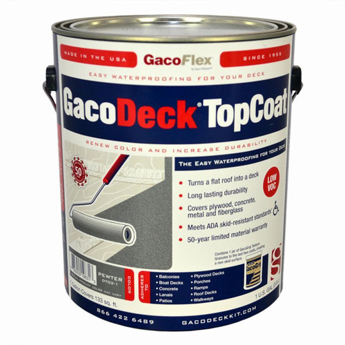 1 Gal Gaco DT02 Pewter GacoDeck Water-Based Elastomeric Top Coat