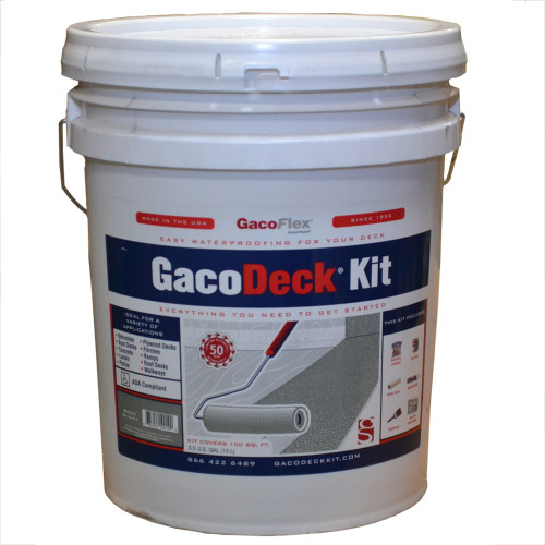 3.5 Gal Gaco DK16 Shale GacoDeck Water-Based Elastomeric Top Coat Kit
