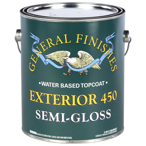 1 Gal General Finishes GXSG Clear Exterior 450 Topcoat Water-Based Topcoat, Semi-Gloss