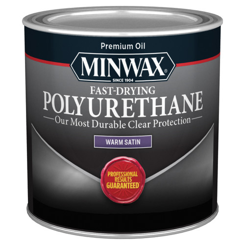 1/2 Pt Minwax 23010 Clear Fast-Drying Oil-Based Polyurethane, Satin