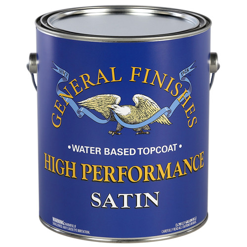 1 Gal General Finishes GAHS Clear High Performance Water-Based Topcoat, Satin