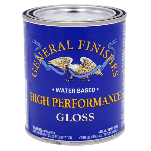 1 Pt General Finishes PTHG Clear High Performance Water-Based Topcoat, Gloss