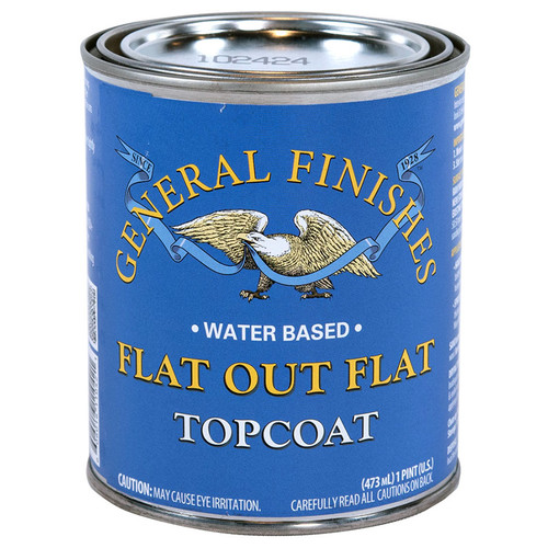 1 Pt General Finishes FPT Clear Flat Out Flat Water-Based Topcoat, Flat