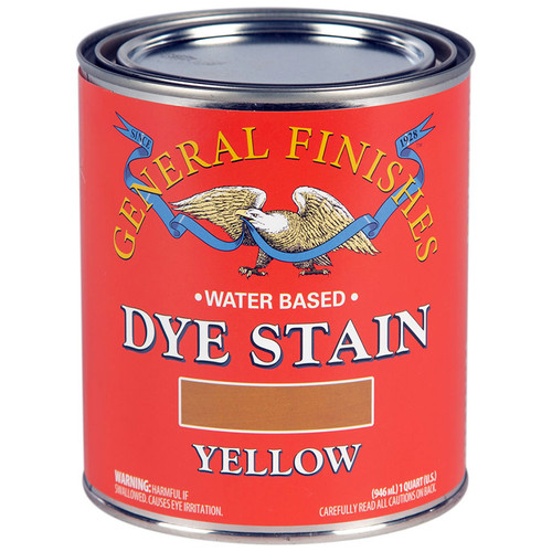 1 Qt General Finishes DQY Yellow Dye Stain Water-Based Wood Stain