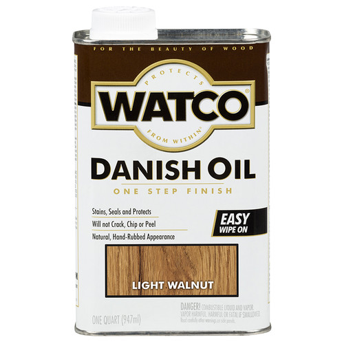 1 Qt Rust-Oleum 65541 Light Walnut Watco Danish Oil Finish