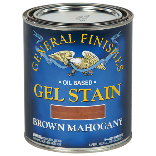 1 Qt General Finishes BQ Brown Mahogany Gel Stain Oil-Based Heavy Bodied Stain - Case of 8