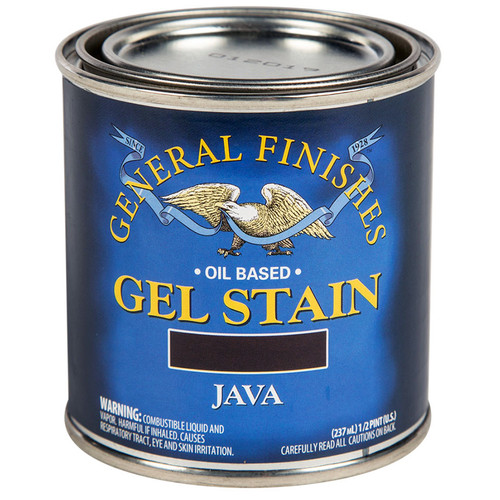 1/2 Pt General Finishes JH Java Gel Stain Oil-Based Heavy Bodied Stain