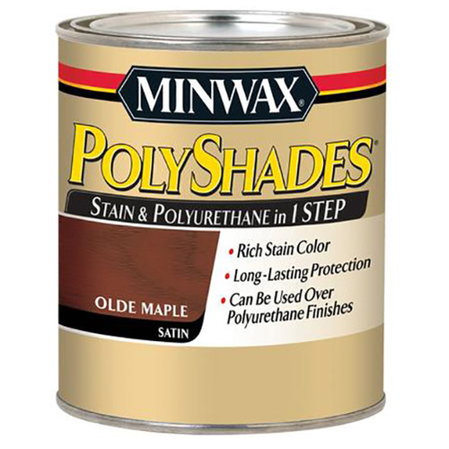 1/2 Pt Minwax 21330 Old Maple PolyShades Wood Stain And Polyurethane Satin