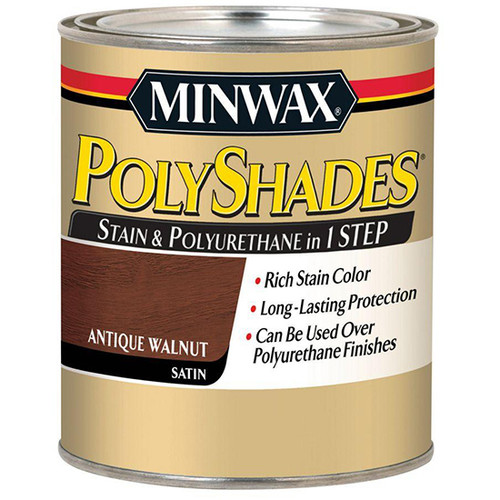 1/2 Pt Minwax 21340 Antique Walnut PolyShades Wood Stain And Polyurethane Satin