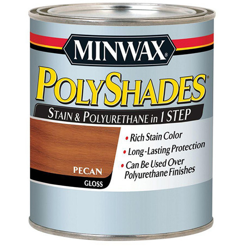 1/2 Pt Minwax 21420 Pecan PolyShades Wood Stain And Polyurethane Gloss