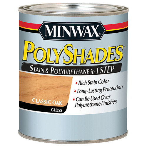 1/2 Pt Minwax 21470 Classic Oak PolyShades Wood Stain And Polyurethane Gloss