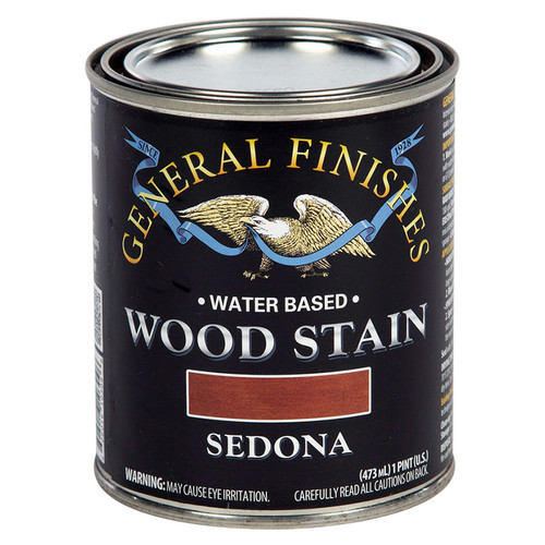 1 Pt General Finishes WSPT Sedona Wood Stain Water-Based Penetrating Stain - Case of 10