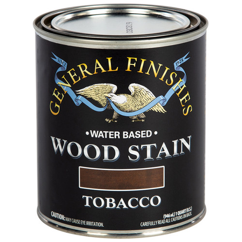 1 Qt General Finishes WTTQ Tobacco Wood Stain Water-Based Penetrating Stain - Case of 8