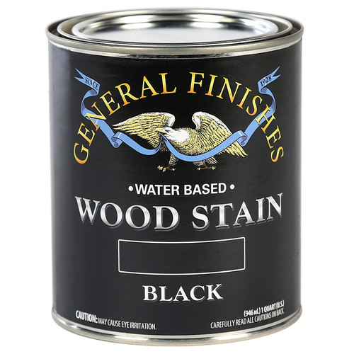 1 Qt General Finishes WBQT Black Wood Stain Water-Based Penetrating Stain