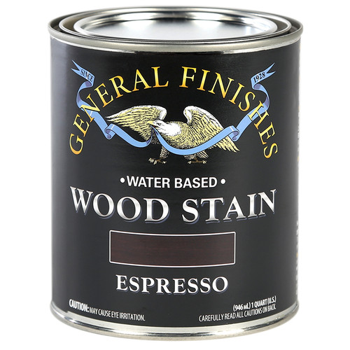1 Qt General Finishes WXQT Espresso Wood Stain Water-Based Penetrating Stain - Case of 8