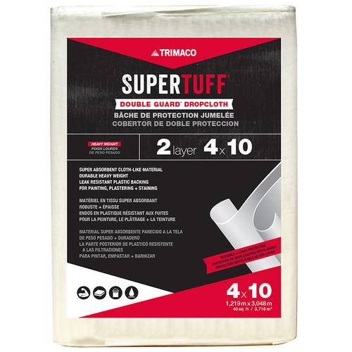 4' x 10' Trimaco 02602 Double Guard Two Layer Heavy Duty Dropcloth