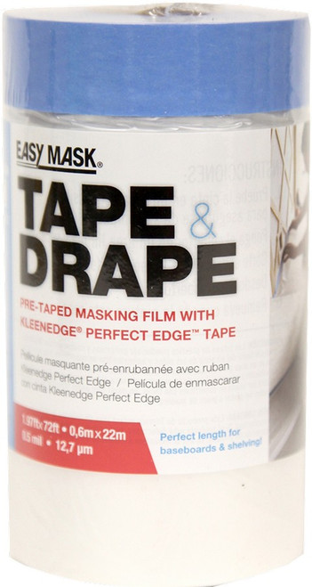 Trimaco 949460 Easy Mask .6m x 22m(2'x72') Tape & Drape Plastic Pretaped Drop Cloth