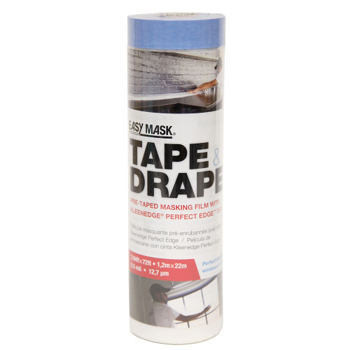 3.9" x 72' Trimaco 949560 Tape & Drape Pre-Taped Masking Film with PerfectEdge Tape