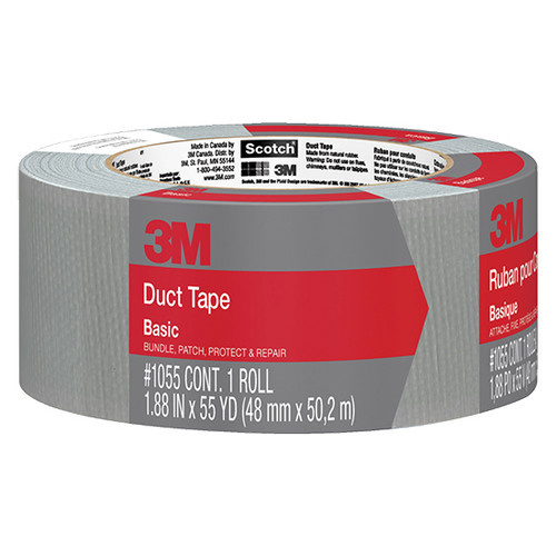 1.88" x 55 Yds 3M 1055 Silver 3M Basic Duct Tape