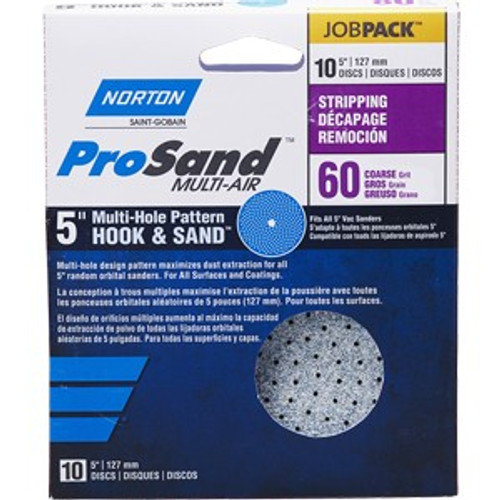 Norton 03224 5" P60C ProSand Multi-Air Cyclonic Paper H&L Vac Disc 10Pk