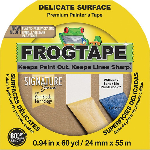 Shurtape 106108 24mm x 55m (0.94" x 60yd) Yellow Frogtape Delicate Surfaces Painter's Tape