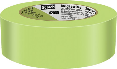 3M 2060-36A-BK 36mm Green Scotch Masking Tape for Hard-to-Stick Surfaces Bulk (24/pk)