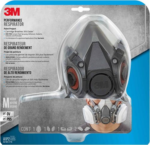 Medium 3M 6211P1-DC 3M Performance Reusable Paint Project Respirator