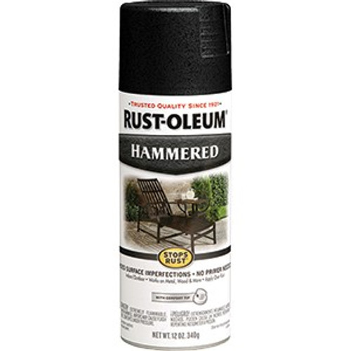 Rust-Oleum 7215830 12 oz. Black Stops Rust Hammered Metal Finish Spray